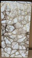 Panel Dinding UDK Elegan Motif Marmer dan Foil Emas, Perekat Tempel Sendiri, Tahan Air, Bahan PVC untuk Ruang Tamu dan Dapur