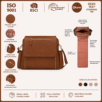 Mochila de Lujo para Pañales de Bebé con Cambiador Plegable, Compartimento para Portátil, Funda para Carro, Bolsillos Aislantes para Biberones, Ideal para Viajes