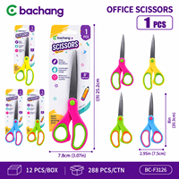 Ciseaux à lame en acier inoxydable, manche ergonomique, outil de coupe multi-usages pour l'école, la maison et l'artisanat, emballage sous blister, couleurs assorties