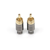 Conectores RCA Macho Chapados en Oro, Conectores de Audio de Alta Gama, Conector RCA de Cobre Chapado en Oro, Adaptador de Cable de Audio Macho para Soldadura
