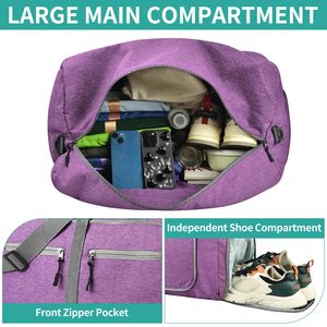 Foldable <b>Carry</b>-<b>on</b> <b>Bag</b> for Travel Waterproof & Tear Resistant Travel Duffle <b>Bag</b> with Shoe Compartment - Product Image 4