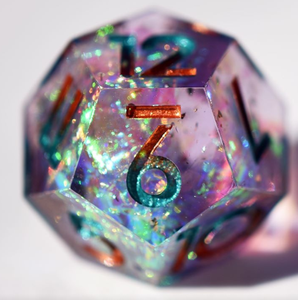 Набор многогранных кубиков Easysay Edge Luxury 2024 для Dungeons and Dragons, с жидким наполнением, прозрачный пластик, стандартный размер - Product Image 3