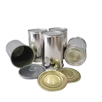 Ensemble de boîtes en fer blanc trois pièces de haute qualité 100ml 200ml 300ml 400ml avec couvercle argenté Couvercles en plastique noir pour chewing-gum
