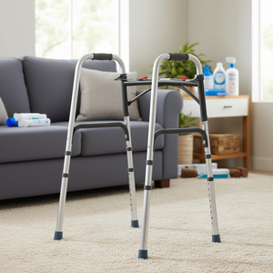 Andador Plegable de Aluminio con Altura Ajustable, Capacidad de 350 Libras, Ayuda para la Movilidad con Freno de Disco - Product Image 2