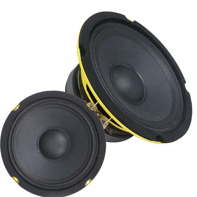 JLD 6.5inch Yellow Steel Basket Car Speakers 140w Rms Midrange Audio Loud Speakers
