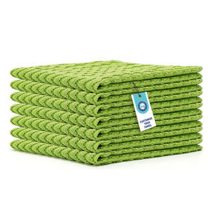 Serviette de nettoyage en microfibre jacquard gaufré 16x16 pouces, non pelucheuse, multi-usages, pour le nettoyage des surfaces en verre, utilisation en salle blanche - Product Image 1