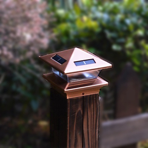 Loyal Solar Lampada da <span class=keywords><strong>Giardino</strong></span> a LED in Rame 6000K, per Esterni IP44, in Plastica, per Palo, Recinzione, Colonna, Tappo Quadrato per Recinzione, Paesaggistica - Product Image 1