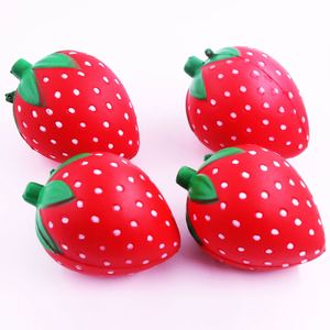 Jouet anti-stress en mousse PU à remontée lente, simulation de fruit fraise, pour enfants de 5 à 7 ans, unisexe - Product Image 1