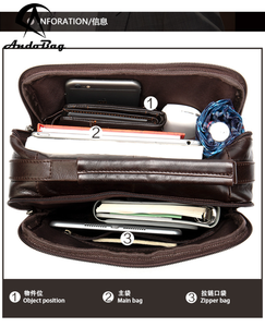Bolso Bandolera Casual de Cuero Vacuno Genuino Andong para Hombres y Chicos, Bolso Mensajero Retro de Moda, Bolso de Mano para Negocios - Product Image 5