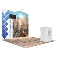 Stand d'exposition portable en tissu tendu 10x10 pieds, logo personnalisé, stand d'exposition pour salon professionnel