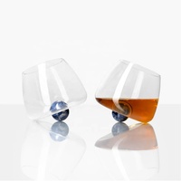 Vaso de Whisky Giratorio sin Tallo de Cristal Transparente, de Lujo, Personalizado, Hecho a Mano, Reutilizable, sin Plomo, de 350 ml