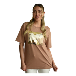 Camiseta básica de algodón del fabricante para mujer, cuello redondo, manga corta, corte recto suelto, estilo informal de verano, venta al por mayor, todas las figuras - Product Image 1