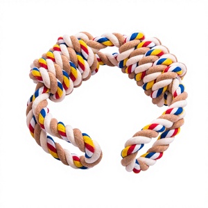 Juguete de Cuerda de Algodón para Perros, Juguete de Nudos de Cuerda Resistente a Mordidas, Interactivo, para Masticar - Product Image 1