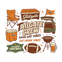 Transfert DTF vintage de football prêt à poser, motif graphique rétro pour le jour de match d'automne, transfert thermique pour vêtements de tailgate