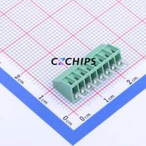 DB125-2.54-8P-GN-S Screw <b>Terminal</b> <b>Block</b> Through hole Component (THT),P=2.54mm Connector 1x8P 2.54mm Green Through Hole - Product Image 1