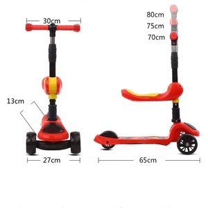 Livraison en Chine vente à bas prix <span class=keywords><strong>freestyle</strong></span> pliable tout-terrain 3 roues auto-équilibrage sport kick bike enfants scooter pour enfants - Product Image 4