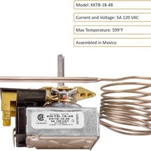 Termostato de repuesto para horno Robertshaw KKTB-18-48 5A 120VAC 599F, pieza FOK75151, latón integrado - Product Image 4