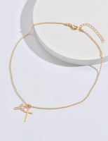 Collier ras du cou en acier inoxydable croix pendentif plaqué or bijoux croix collier femmes étanche bijoux jésus croix collier