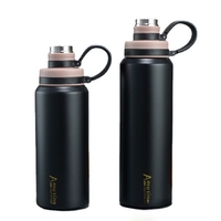 Bouteille d'eau isotherme élégante en acier inoxydable de qualité supérieure avec poignée portable pour un usage quotidien et les activités de plein air