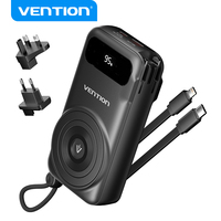Banque d'alimentation magnétique Vention 22,5 W 10000 mAh, banque d'alimentation magnétique sans fil avec câbles USB-C et L intégrés pour téléphone