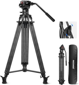 Trépied vidéo NEEWER LL34 78 pouces à dégagement rapide en une étape avec tête fluide à amortissement réglable, trépied robuste en fibre de carbone - Product Image 1