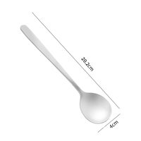 Cuillère à soupe FLEY 304 en acier inoxydable, manche long, couleur or, résistante aux chutes, facile à nettoyer, ustensile pour cuisine, salle à manger, restaurant