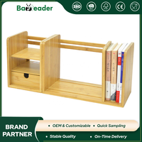 Organisateur de courrier rectangulaire en bambou naturel personnalisé à 3 sections, boîte de rangement pour documents, porte-fichiers sur pied pour bureau de chambre