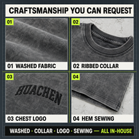 T-shirt Homme Personnalisé OEM ODM 300GSM Coton 30S Broderie Logo Poitrine Délavé Coupe Boxy pour Marque Distributeur Direct Usine