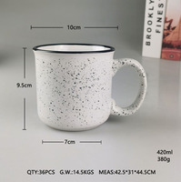 Vente en gros de tasses à café en grès vintage classiques de 15 oz, tasses à café en céramique pour le camping avec logo personnalisé imprimé, tasse pour le camping, tasse pour cadeau