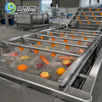 Automatische commerciële aardappel-, gember-, lotus-, papaja- en zoete aardappelreinigings-, was- en schilmachine voor groenten en fruit