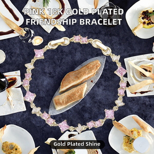Pulsera de la Amistad de Aleación Chapada en Oro Rosa de 18K con Zirconia para Mujer, Estilo Vintage de Alta Calidad para Aniversario - Product Image 2