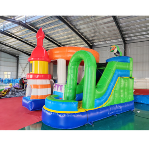 <span class=keywords><strong>Castillo</strong></span> Inflable con Diseño de Domo Novedoso con Tobogán Individual, Brincolín Inflable Comercial para Discoteca para Patio de Juegos - Product Image 2