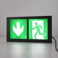Panneau de sortie de secours LED personnalisé, panneau de sécurité éclairé pour les sorties de secours en cas d'incendie, boîte lumineuse pour hôtel, bureau, centre commercial, bâtiment commercial