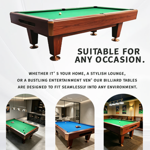 Mesa de Billar de 9 pies de Alta Calidad en Oferta, con 3 Piezas de Pizarra Negra Jiujiang y Patas de Madera Maciza para Uso en Clubes, OEM-M8, Roble Tailandés Sólido W - Product Image 2