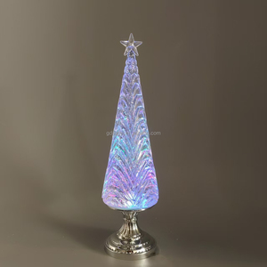 41cm COLORFUL <b>LIGHT</b> XMAS <b>TREE</b> WITH SLIVER BASE WATER GLOBE DECOR - Product Image 2