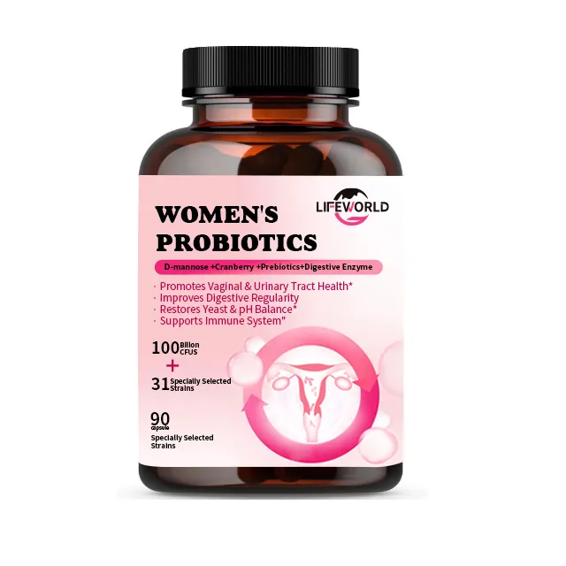 Натуральные веганские пробиотики OEM, 50 миллиардов CFU для женщин, пищеварительные и вагинальные иммунные пробиотики, капсула