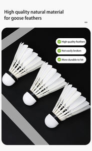 Volant de <span class=keywords><strong>badminton</strong></span> Anyball 444 Fiber Cock Hybrid 3-en-1, durable, en plumes d'oie naturelles de qualité supérieure, outil d'entraînement - Product Image 4