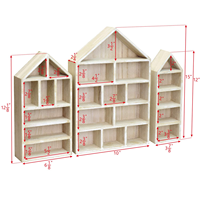 Étagère murale en bois en forme de maison pour figurines, petite boîte de rangement suspendue, vitrine de présentation
