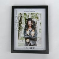 Cadre photo de remise de diplôme en gros avec texte doré, cadre photo avec insert thématique 'Définition de Papa', boîte à ombre, cadeau