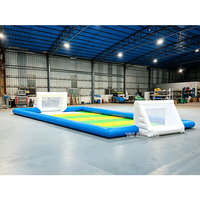 Terrain de football gonflable commercial, terrain de football au savon, piste de glisse pour locations de fêtes et festivals, installation rapide