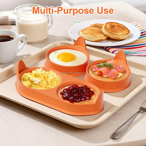 Paquete de 2 moldes de silicona para huevos, sin BPA, antiadherentes, resistentes al calor hasta 500 grados ° Utensilio para desayunos con freidora de aire F - Product Image 2