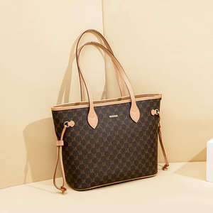 Sacs fourre-tout de luxe en cuir véritable imperméables et portables pour femmes avec fermeture éclair ouverte, sacs à main de voyage et de shopping - Product Image 2