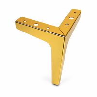 Pieds de meubles en métal de bonne qualité pour lits, canapés, armoires, tables - Quincaillerie en fer durable, design moderne Trident, personnalisable, utilisation multi-espaces