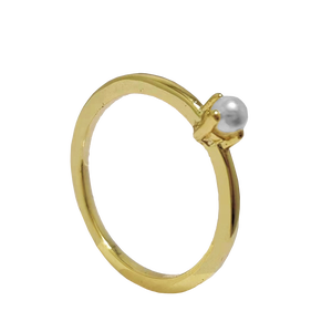 Bijoux Minimalistes Perle D'eau Douce Ronde <span class=keywords><strong>Solitaire</strong></span> 1 Gramme Or 9K Petite Filles Bagues Style Simple <span class=keywords><strong>Prix</strong></span> - Product Image 1