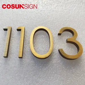 cosun金属字母和数字房屋楼层编号标牌黄铜房屋浮动编号