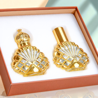 Flacon d'huile essentielle de parfum de 10 ml de style luxe du Moyen-Orient, forme unique, en verre électroplaqué, fabricant de flacons Atar