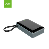 Chargeur de batterie au Lithium en gros Portable PD 65W charge rapide LCD numérique personnalisé câble intégré batterie externe 20000mAh