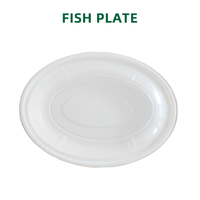 Nouvelles assiettes créatives en plastique pour plats à emporter, rondes, pour poisson et légumes, petits plats à vapeur, emballées dans des barquettes en PP