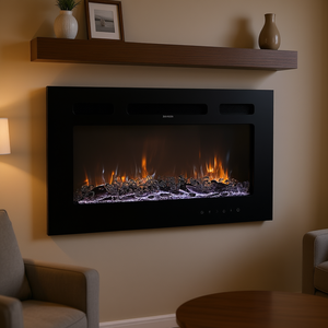 Chimenea Eléctrica de Pared Zovario de 30 Pulgadas, Diseño Empotrado, 1500W, Control Remoto, Efecto de Llama Realista - Product Image 2