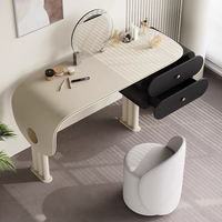 Coiffeuse en bois massif de luxe avancé Console de chambre à coucher de rangement simple avec miroir pour vanités de luxe légères de maquillage